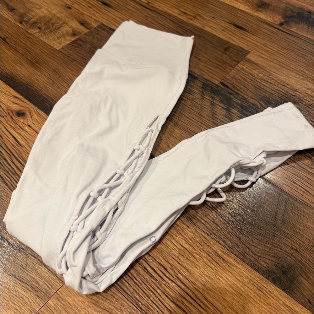ALO Yoga womens White Lace-Up Leggings